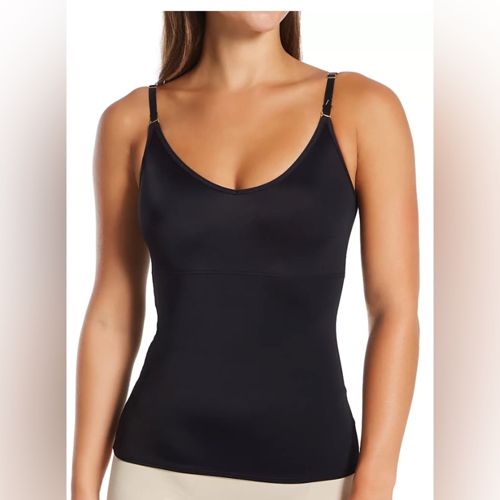 NWT Leonisa Women’s PowerSlim Secret Sculpting 2-Way Tank in black, size Medium.